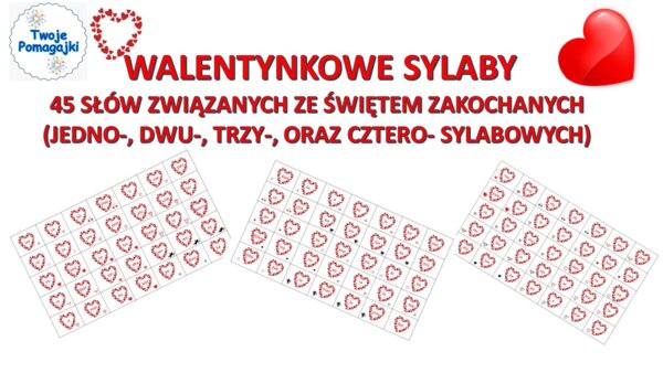 ❤❣ walentynkowe sylaby - 45 słów związanych ze świętem zakochanych