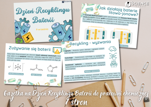 Gazetka na Dzień Recyklingu Baterii do pracowni chemicznej