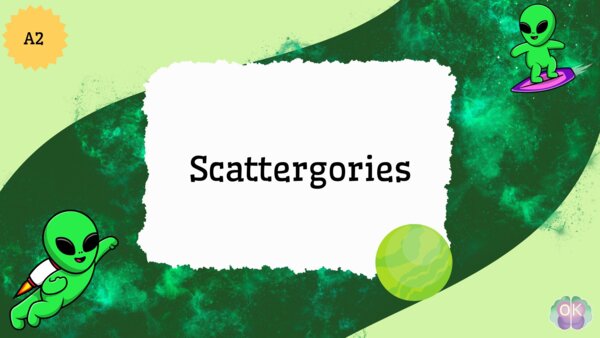 Scattergories – gra słowna po angielsku (poziom A2)gra językowa, angielski dla dzieci, zabawa w słowa, rozwijanie słownictwa, ESL games, nauka angielskiego, klasy 1-8, kreatywne myślenie, language game, English for kids, word game, vocabulary practice, E