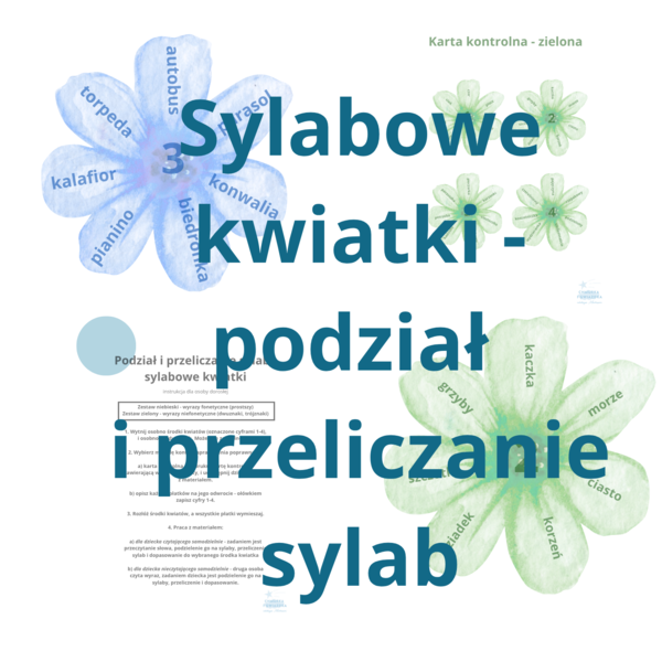 Sylaby - sylabowe kwiatki, gra w podział na sylaby