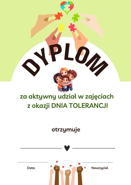Dzień tolerancji dyplom