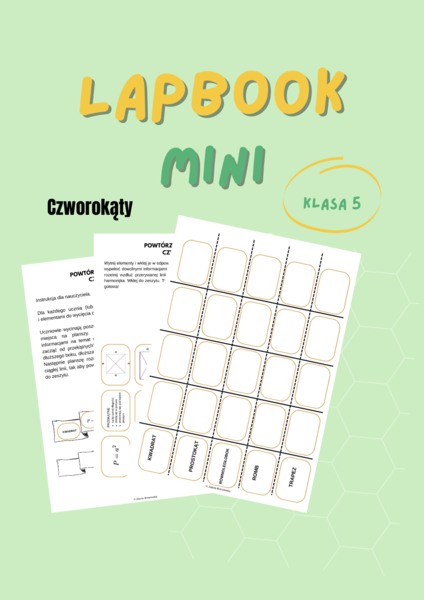 Wszystko o czworokątach, klasa 5, mini lapbook