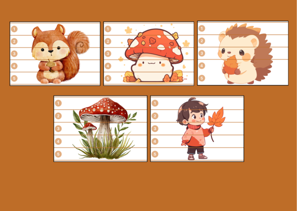 JESIEŃ – puzzle – biblioteka – świetlica – przedszkole - 10 wersji