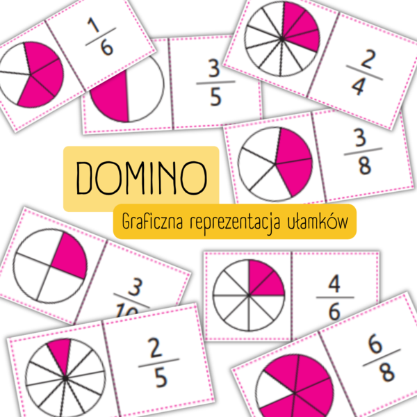 DOMINO - graficzna reprezentacja ułamków zwykłych.