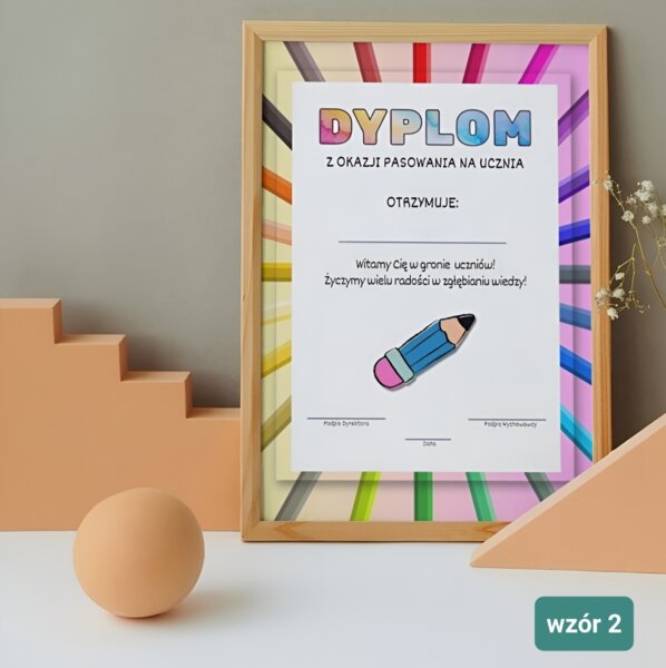 Dyplom z Okazji Pasowania na Ucznia