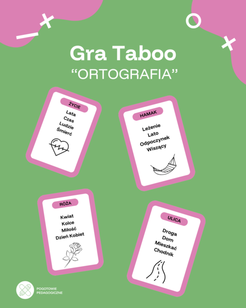 Taboo ortograficzne- zestaw 35 kart.