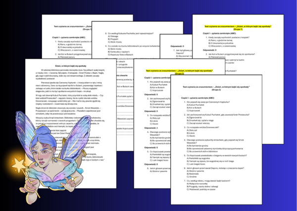 🎉 Test - CZYTANIE ZE ZROZUMIENIEM na DZIEŃ POSTACI Z BAJEK - klasy 4–5 📚 + odpowiedzi