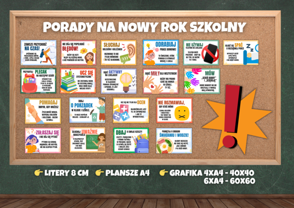 PORADY NA NOWY ROK SZKOLNY - GAZETKA EDUKACYJNA, GAZETKA ŚCIENNA, NA NOWY ROK SZKOLNY