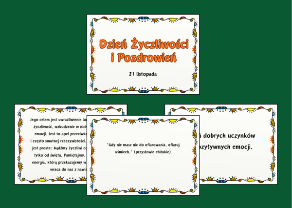 DZIEŃ ŻYCZLIWOŚCI I POZDROWIEŃ – biblioteka – świetlica – gazetka – 15 stron – wersja 2