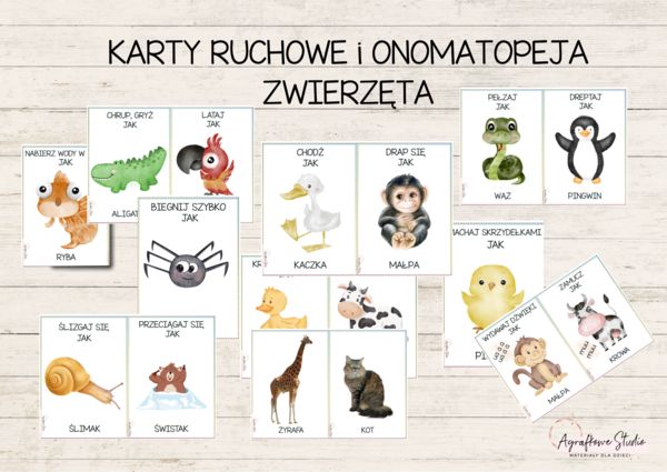 Karty ruchowe i onomatopeja ZWIERZĘTA