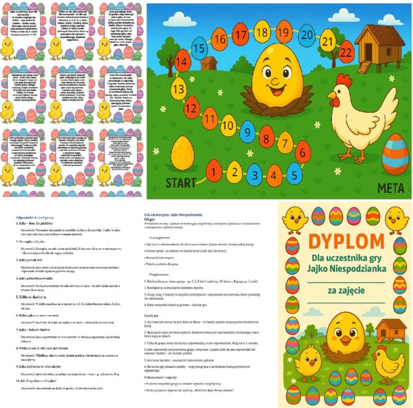 Jajko - gra planszowa, gra karciana, 8 części