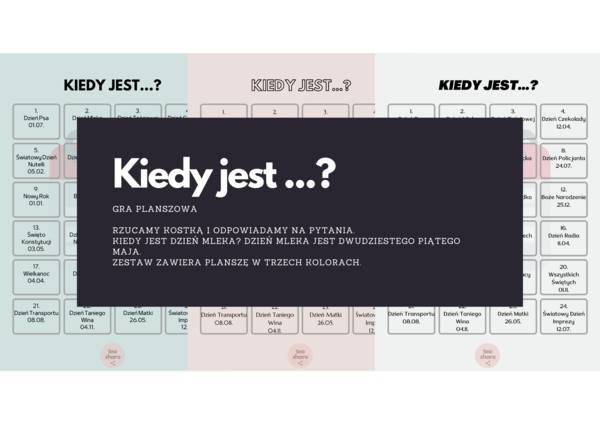 DATY: język polski dla obcokrajowców - gra planszowa
