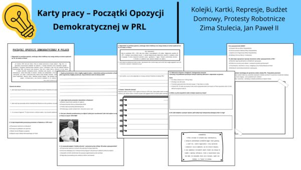 Karta pracy POCZĄTKI OPOZYCJI DEMOKRATYCZNEJ W POLSCE/ PRL / 5 stron