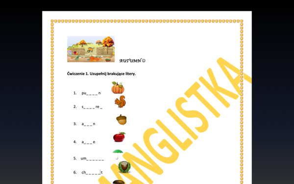 Autumn- jesień- 4 ćwiczenia leksykalne + słowniczek + klucz