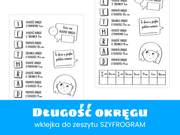 Matematyka. Szkoła podstawowa. Szkoła ponadpodstawowa. Długość okręgu. Szyfrogram.