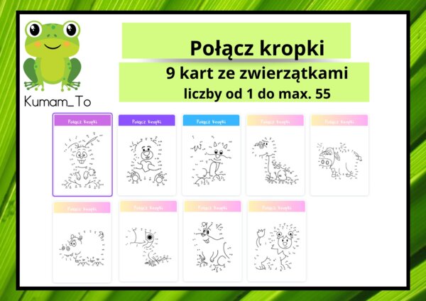 Połącz kropki- zwierzęta