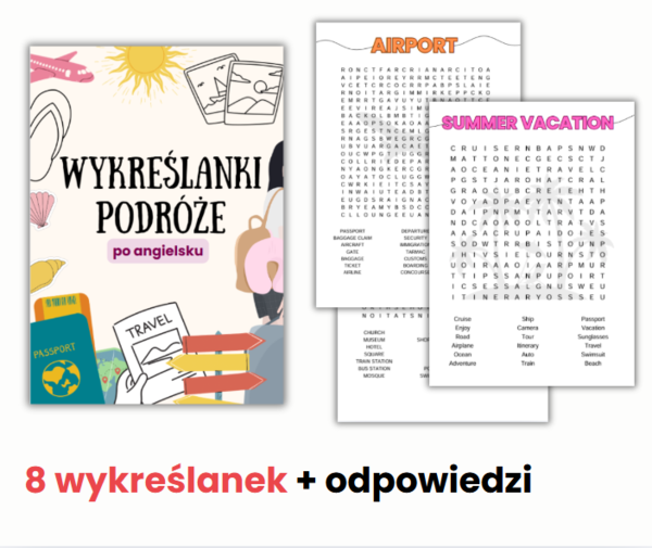 WYKREŚLANKI PO ANGIELSKU, PODRÓŻE, ANGIELSKI, SŁÓWKA, VOCABULARY
