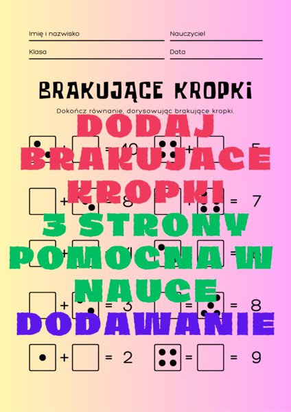 Dzień Kropki. Dodawanie.