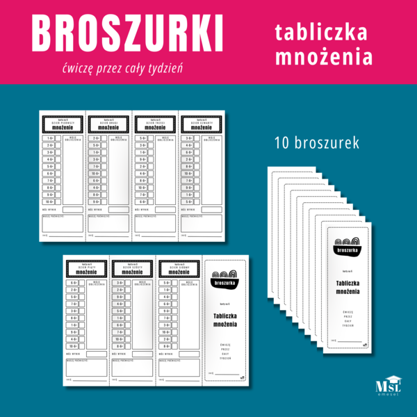 Broszurki - tabliczka mnożenia