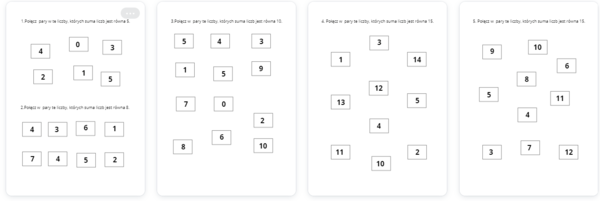 Połącz w pary sumy - dodawanie w zakresie 100/ 38 stron