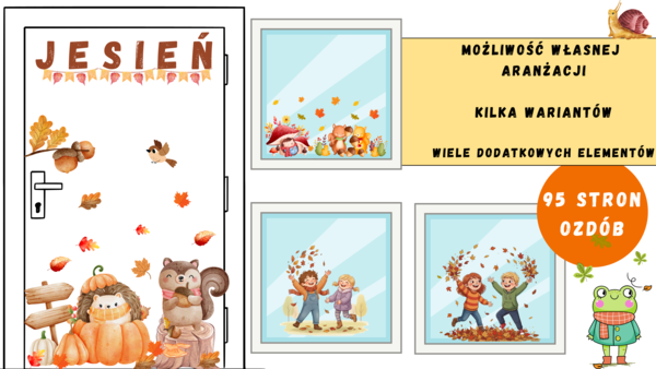 PROMOCJA! Dekoracje jesienne – 95 stron ozdób, możliwość własnej aranżacji, bardzo dużo ozdób
