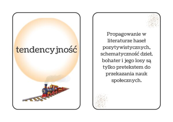 Fiszki, pozytywizm, 13 par, pdf do druku