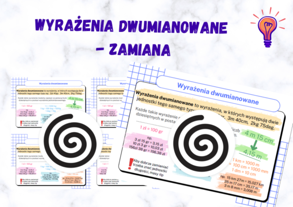 Wyrażenia dwumianowane - plakat + wklejki