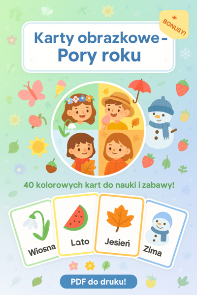 Pory roku – zestaw 40 kart obrazkowych