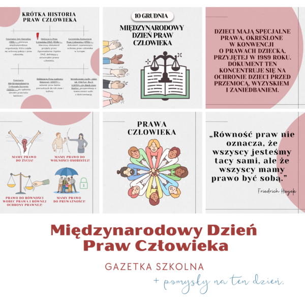 Międzynarodowy Dzień Praw Człowieka - gazetka szkolna