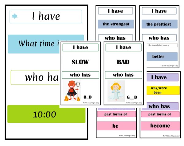 I have who has - 8 zestawów