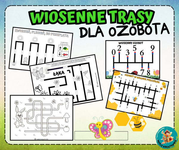 WIOSENNE TRASY DLA OZOBOTA - WIOSNA, OGRÓD, DZIEŃ ZIEMI, DZIEŃ PSZCZÓŁ,