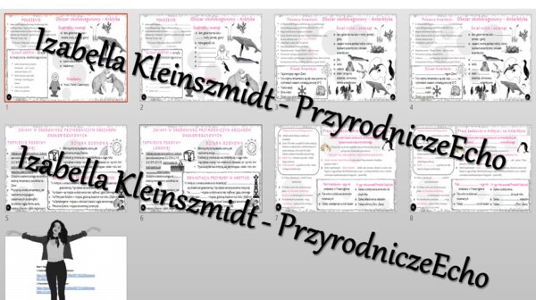 Zestaw sketchnotek i kart pracy + gratisowe linki do prezentacji multimedialnych niekomercyjnych wykonanych w genial.ly do indywidualnego pobrania i użycia do celów niekomercyjnych. Geografia 8, „Obszary okołobiegunowe”