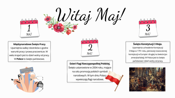 WITAJ MAJ - GAZETKA TEMATYCZNA O ŚWIĘTACH MAJOWYCH/ możliwość własnej aranżacji