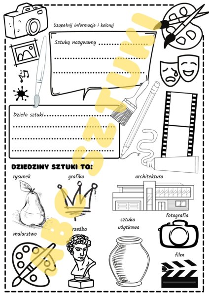 ABC sztuki - karta pracy plastyka