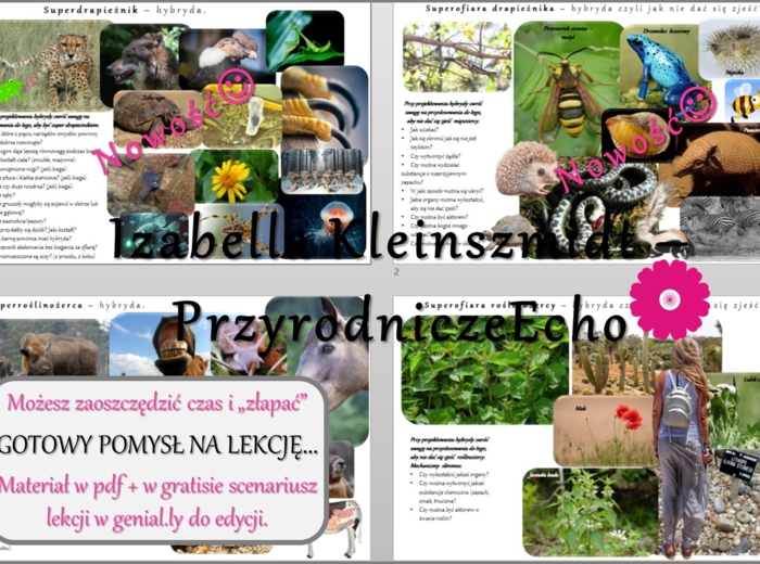 Pomysł na lekcję/pomysł na projekt/układanka/materiał do lekcji do tematu „Drapieżnictwo. Roślinożerność” w pdf. W gratisie niekomercyjny scenariusz lekcji/pomysł na lekcję w programie genial.ly do edycji. Na podstawie wydawnictwa Nowa Era. Biologia 8. D