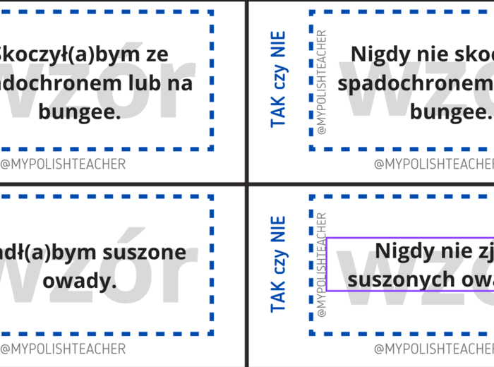 Tak czy nie? A1 + dodatek Tak czy nie A1/A2 - karty do języka polskiego jako obcego