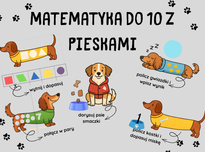 Mini zestaw Matematyka do 10 z Pieskami