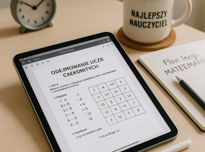 Karta pracy: Liczby całkowite – ćwiczenia z odejmowania