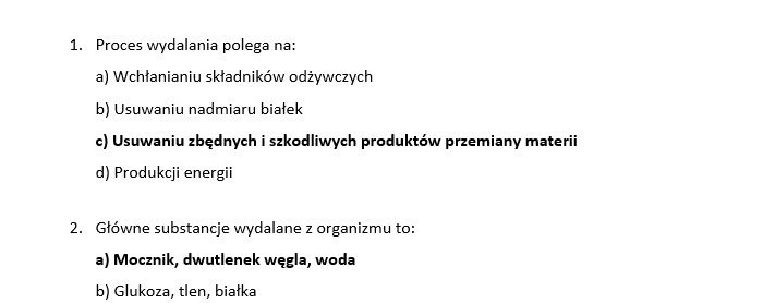 Test- układ moczowy i wydalanie