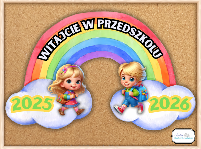 WITAJ W PRZEDSZKOLU - gazetka z tęczą format XXXL - 16 części