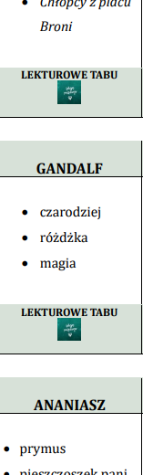 LEKTUROWE TABU- ZESTAW 68 KART DLA UCZNIÓW KLAS 4-8