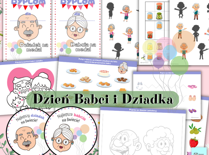 Dzień Babci i Dziadka. Dyplomy. Medale. W PREZENCIE zestaw Czerwony Kapturek.