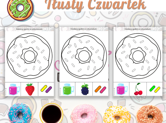 Tłusty Czwartek. Zestaw zadań. Bingo. Kolorowanki. Girlanda