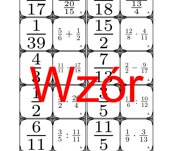 Domino - Arytmetyka ułamków | matematyka