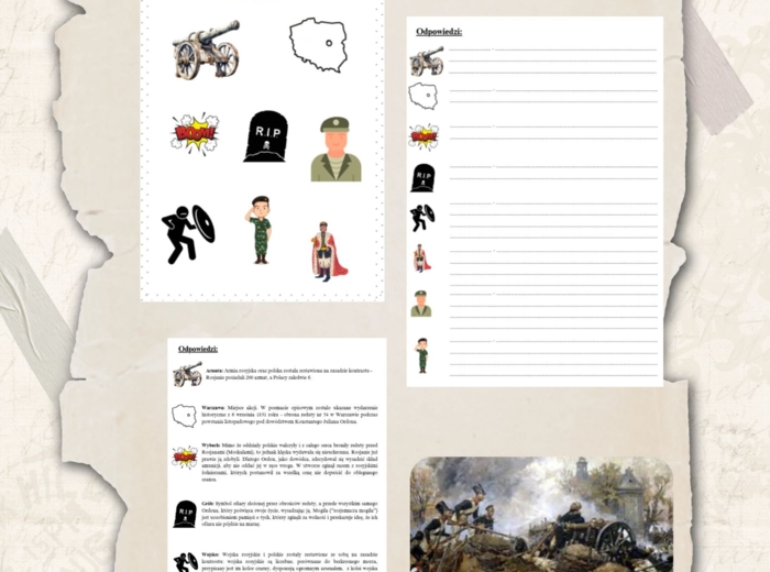 Ikony (obrazki, symbole) + odpowiedzi "Reduta Ordona" Adama Mickiewicza