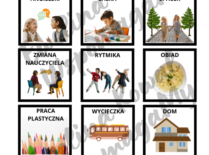 Plan dnia - kafelki AUTYZM