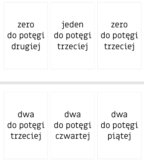 63 fiszki powtórzeniowe do E8 - potęgi