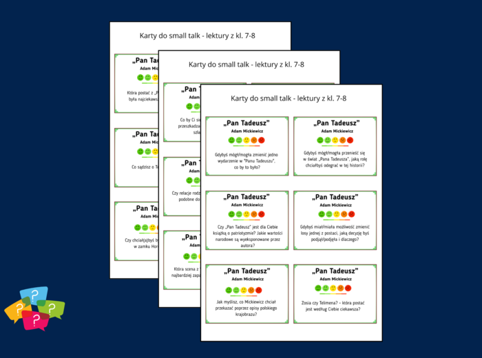 "PAN TADEUSZ" – Karty do SMALL TALK – lektury – gra