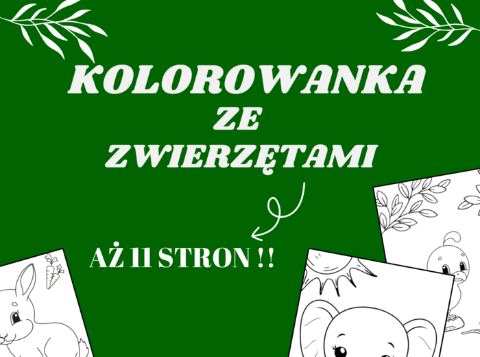 Kolorowanka Wiosenna Przygoda – 11 stron pełnych kolorowanek ze zwierzętami! 🦁🐘🎨 świetlica, godzina wychowawcza, klasy 1-3