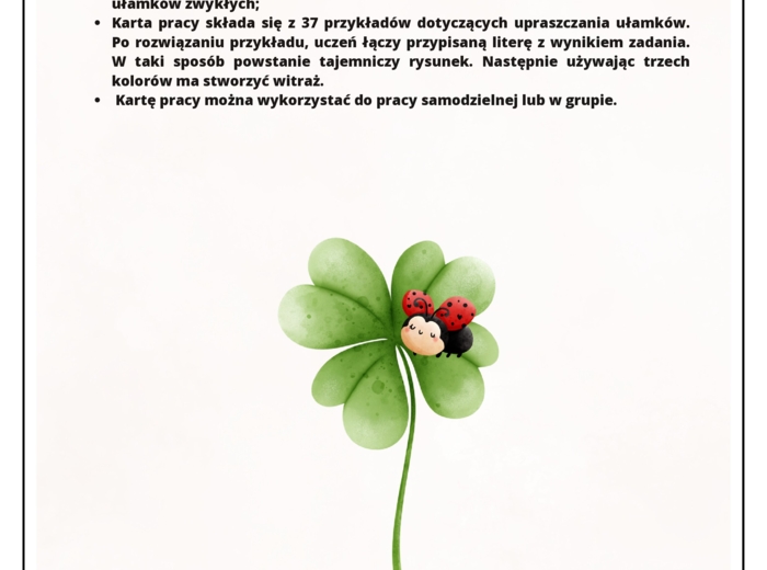 Upraszczanie ułamków - witraż.